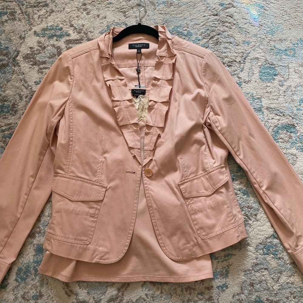 Talbots Women's Pink/peach Blazer Jacket with coordinating tank